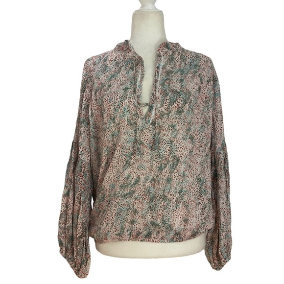 Poupette St. Barth Print Boho Top Blouse - Picture 1 of 13
